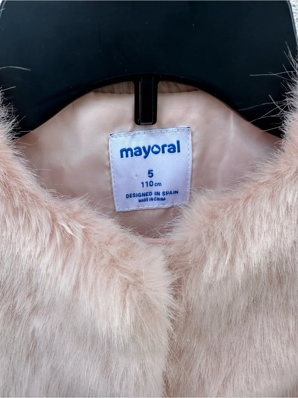 Mayoral Pink Faux Fur Jacket for Kids EUC